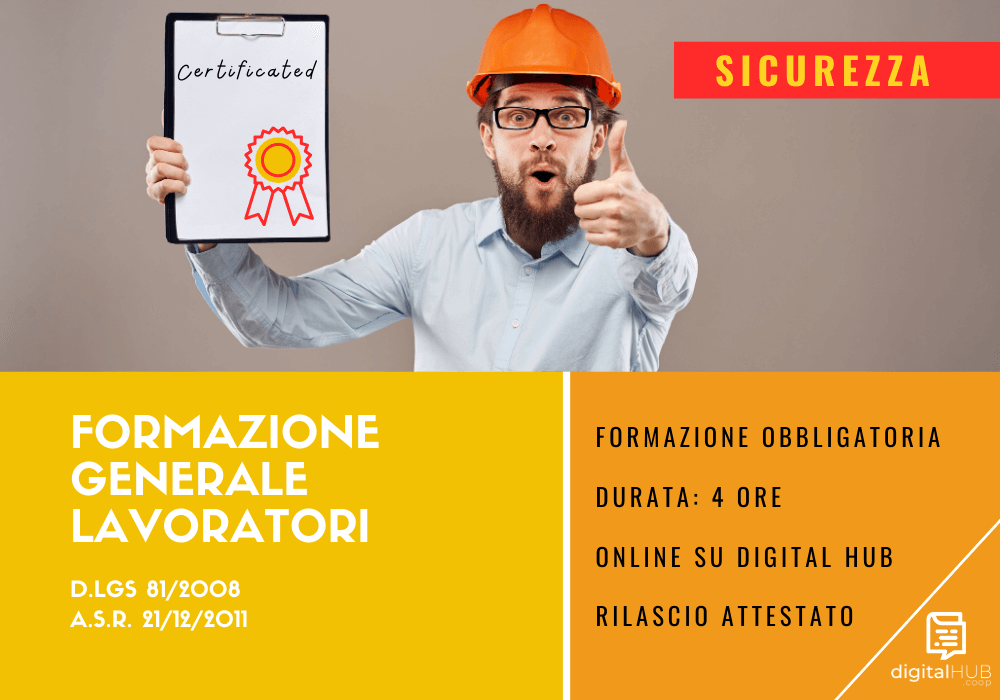 Corso sicurezza e salute sul lavoro - online su digital hub